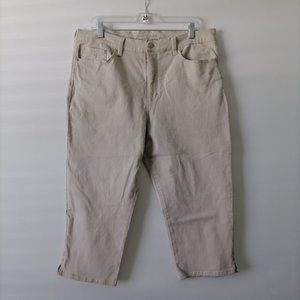 Gloria Vanderbilt Womens Beige High Rise Straight Leg Denim Jeans Size 16